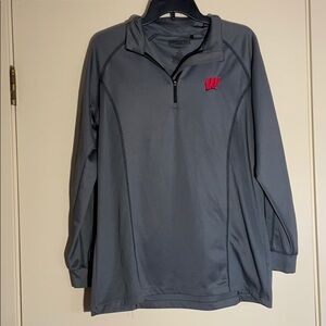 Wisconsin Badger Grey Halfzip Jacket!